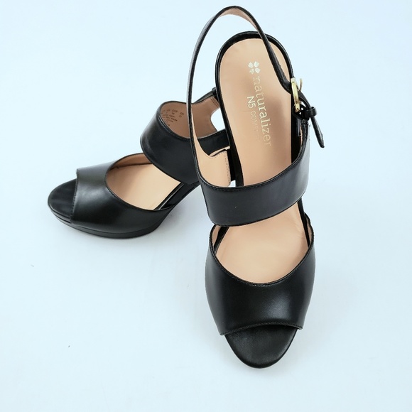 Naturalizer Shoes - Naturalizer Nebula Leather Heeled Sandal Size 6N